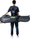 Lightweight gray golf stand bag with 8 top dividers and 5 zippered pockets, designed for easy transport on the course.