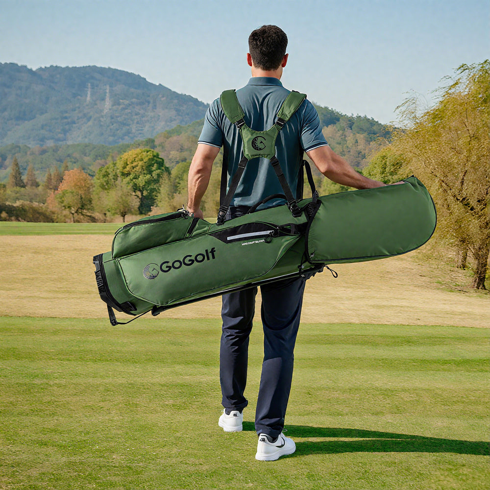 Golf Stand Bag Lightweight Golf Bag with 8 Way Top Dividers and 5 Zippered Pockets-Green - Gallery View 1 of 9