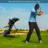 Golf stand cart bag in green with 6-way divider and 7 pockets, designed for easy carrying on the golf course.