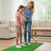 Golf Swing Trainer Click Stick in use, featuring a weighted head and fiberglass shaft for flexibility and balance.
