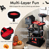 Gothic cat tree with 6 tiers, coffin-shaped bed, and cozy top perch for climbing, lounging, and scratching.