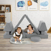 10-Piece Kids Play Couch Sofa with Portable Handle-Gray - Gallery View 1 of 10