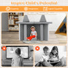 Gray 10-piece kids play couch sofa set with portable handle, designed to inspire creativity and imagination in children.