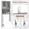 Bathroom spacesaver organizer in gray with adjustable shelf, designed for above-toilet storage and modern decor.