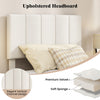 Gray linen upholstered headboard with elegant vertical channel design and soft sponge, ideal for twin size platform.