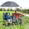 Portable Folding Picnic Double Chair With Umbrella-Gray - Gallery View 1 of 10