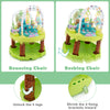 3-in-1 baby activity center in green, shown in bouncing mode with cute toys, promoting all-round development for.