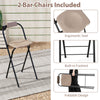 Two ergonomic bar chairs with built-in footrest, foldable design for easy storage, perfect for outdoor relaxation.