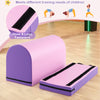 Gymnastics vaulting box in purple with detachable mat and hook & loop fasteners, ideal for kids' training at home or.