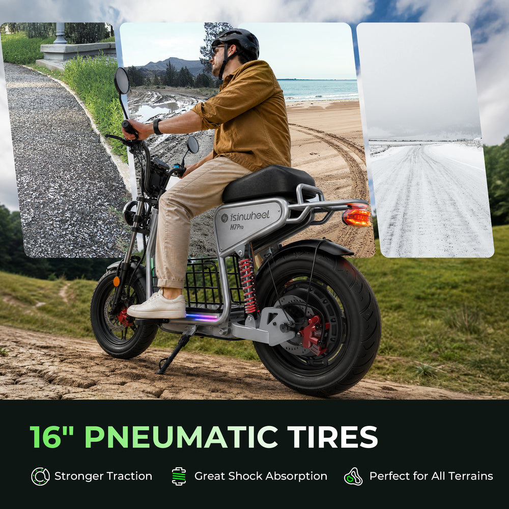 isinwheel H7Pro Electric Scooter with Seat 2000W 41 MPH 45 Mile Range 48V New