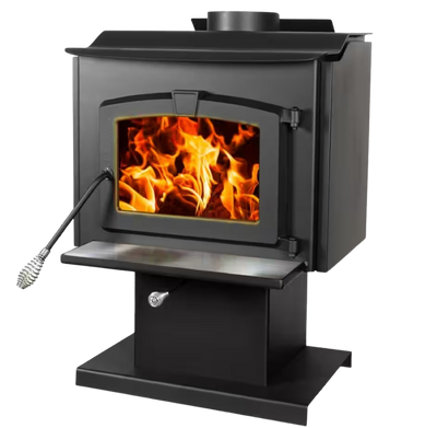 Pleasant Hearth HWS-1200-B Wood Burning Stove 1,200 Sq. Ft. 56,107 BTU Stainless Steel Ash Lip and Blower EPA Certified New