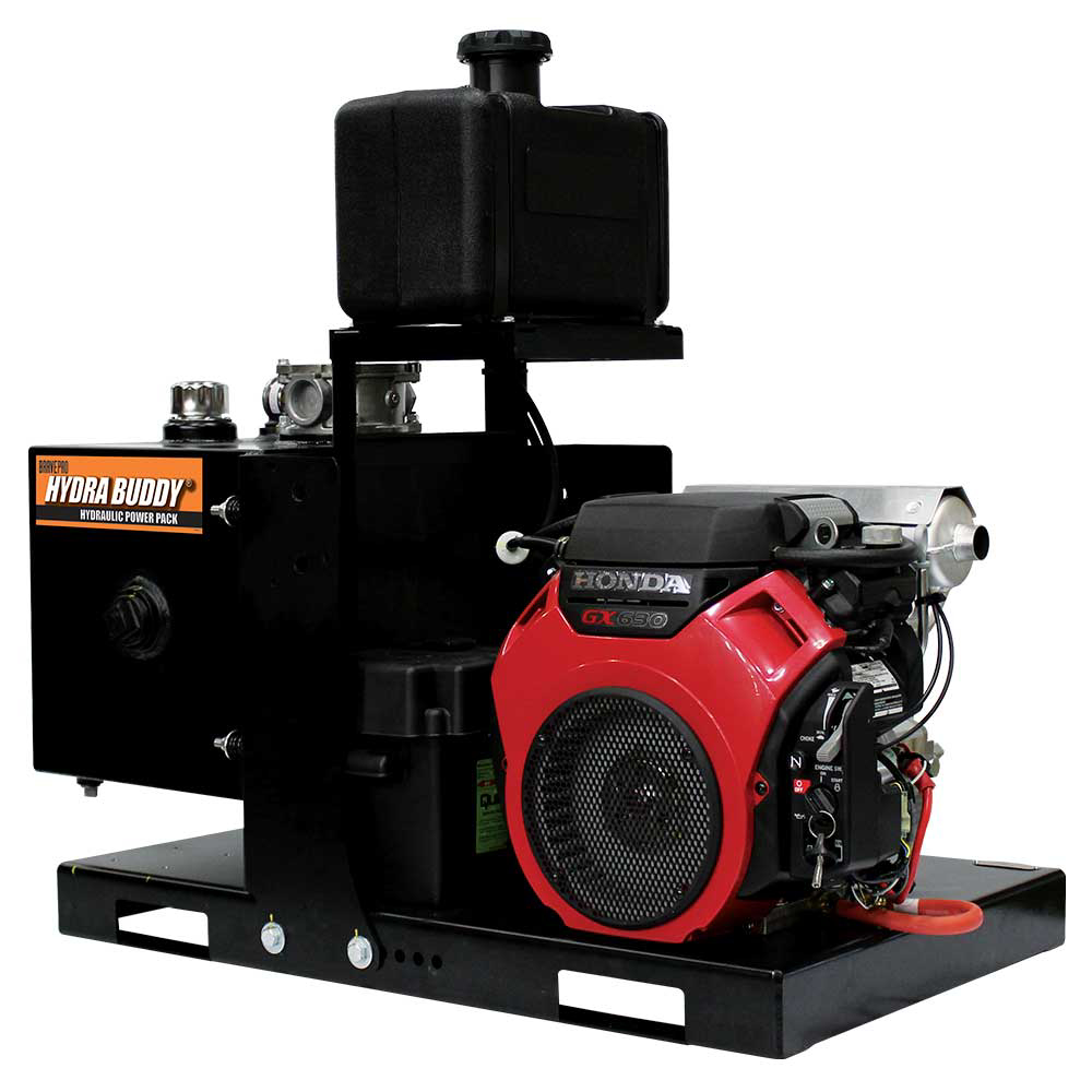 Brave Hydraulic Power Pack Hydra Buddy 2250 PSI 12 GPM with Honda GX630 Engine Skid Mount Electric Start HBHS610GXE New