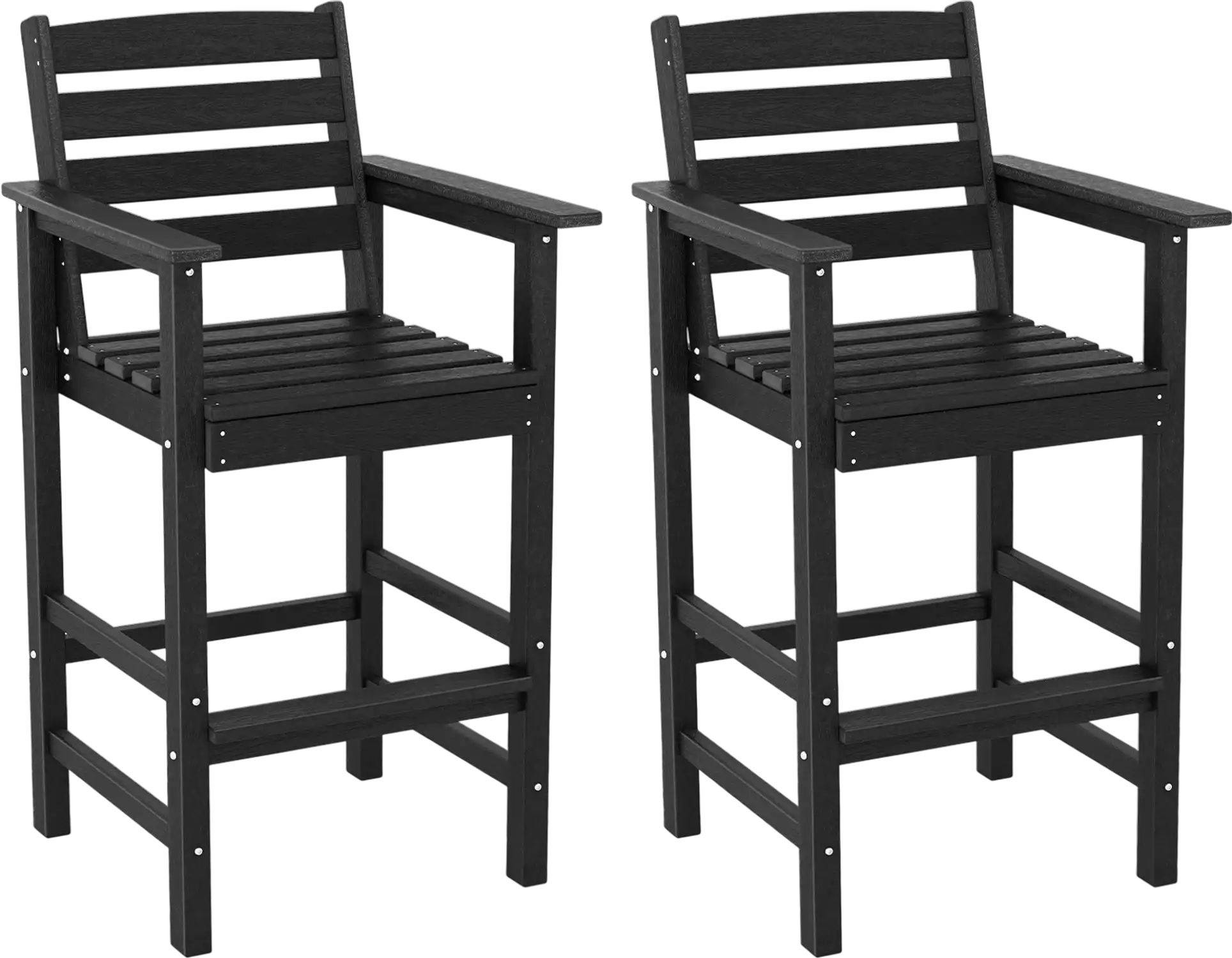 Costway Patio HDPE Adirondack Bar Chairs Set of 2 Wide Armrests 321875496 New