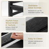 Close-up of the black HDPE Adirondack bar chair showcasing stylish faux wood grain texture and easy-to-clean surface.