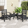 HDPE All Weather Patio Dining Chairs Set of 2 with Wide Armrests-Black - Gallery View 1 of 7