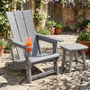 HDPE Outdoor Adirondack Chairs with Cup Holder-Gray - Gallery View 1 of 10