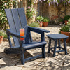 HDPE Outdoor Adirondack Chairs with Cup Holder-Blue - Gallery View 1 of 11
