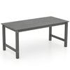 Gray HDPE outdoor dining table with stable legs and triangular supports, ideal for outdoor dining and gatherings.