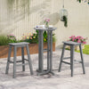 29 Inch HDPE Patio Bar Stool Set of 2 Armless Saddle Stools-Gray - Gallery View 1 of 8