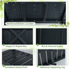 Detailed view of the HIPS raised garden bed showing reinforced crossbars and elegant X-shaped bars for stability.