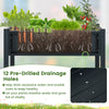 HIPS raised garden bed in black with pre-drilled drainage holes, ideal for growing flowers, herbs, and vegetables.