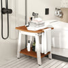 HIPS Shower Bench Seat with Handle Shower Head-Brown & White - Gallery View 1 of 10