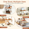 HIPS shower bench seat in brown and white with towel bar and open shelf, perfect for indoor and outdoor use.