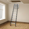 Vevor Attic Ladder 12 Steps 9.8' Alloy Folding S-Bent Skeleton Stainless Steel 660 Lbs Capacity New