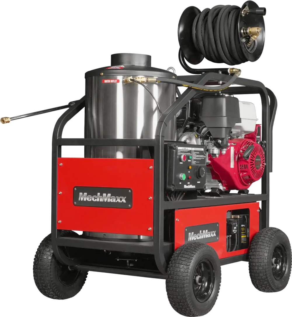 4000 PSI 4 GPM HONDA E-Start Engine Hot Water Pressure Washer with Hose Reel,  HPW40H