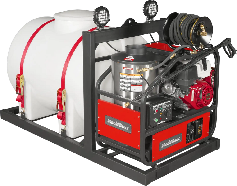 4000 PSI 4 GPM HONDA E-Start Engine Hot Water Pressure Washer Skid Mounted with 245 Gal Tank,  HPW40HBT