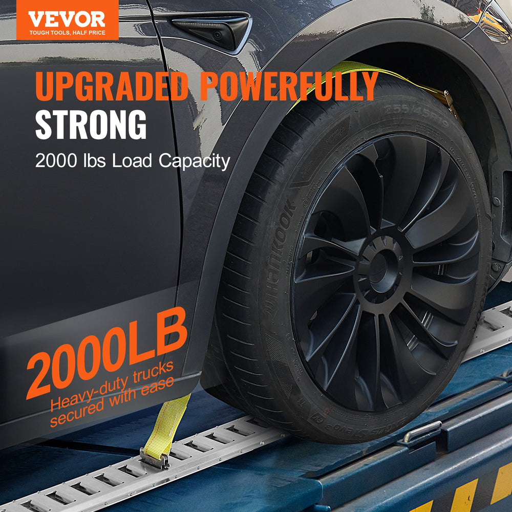 Vevor E-Tracks Tie-Down Kit 24 PCS 2000 Lbs Load 8 Steel Rails 8 O-Ring Anchors and 8 D-Rings Straps New