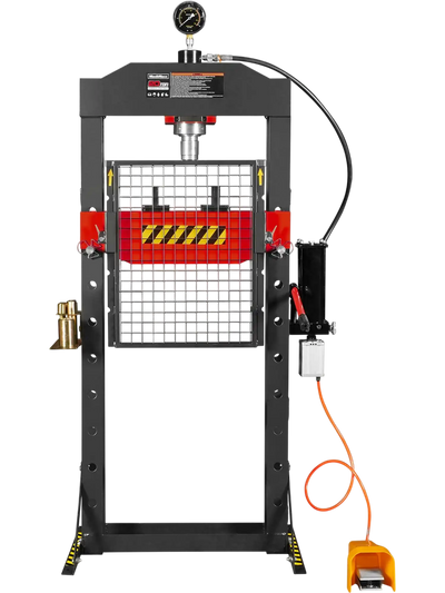 MechMaxx HSP20 Hydraulic Shop Press 20 Ton H-Frame Air/Hydraulic with Press Pin Kit Safety Guard Foot Pedal Control New