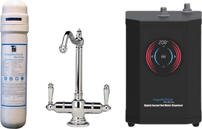 AquaNuTech Digital Instant Hot Water Dispenser with Hot/Cold Hook Spout Faucet & Filtration New
