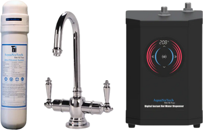 AquaNuTech Digital Instant Hot Water Dispenser with Traditional Hot/Cold Faucet & Filtration New