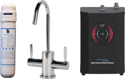 AquaNuTech Digital Instant Hot Water Dispenser with Contemporary Hot/Cold Faucet & Filtration New
