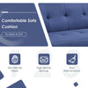 Costway Convertible Futon Sofa 3 Seat Linen With USB And Powerstrip Blue New