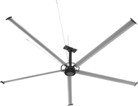 24FT HVLS Industrial Ceiling Fan 208-240V 1Ph - Energy Efficient Large Area Air Circulation Fan for Warehouses & Factories,  24FT1PH