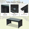 Costway Patio Furniture Set Black Rattan 4 Piece Weather Resistant Cushions Tempered Glass Tabletop New