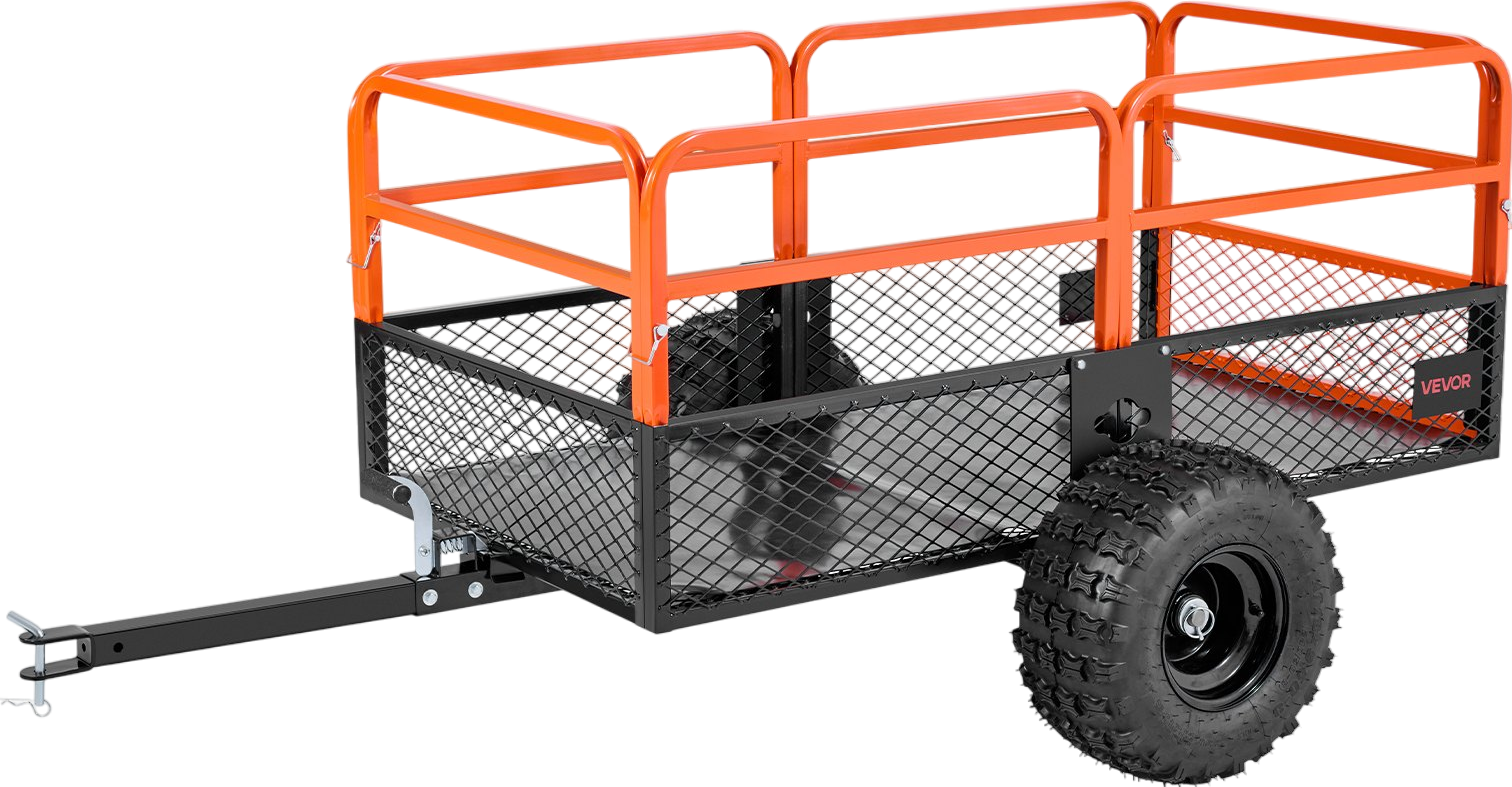 Vevor Steel Dump Trailer 28 Cu Ft 1800 Lb Capacity Tow Behind for ATV Mower New