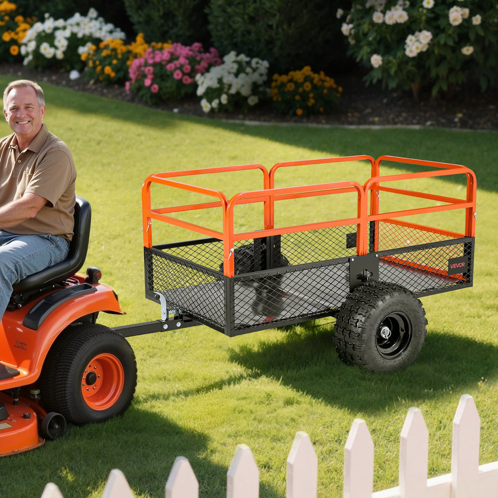 Vevor Steel Dump Trailer 28 Cu Ft 1800 Lb Capacity Tow Behind for ATV Mower New