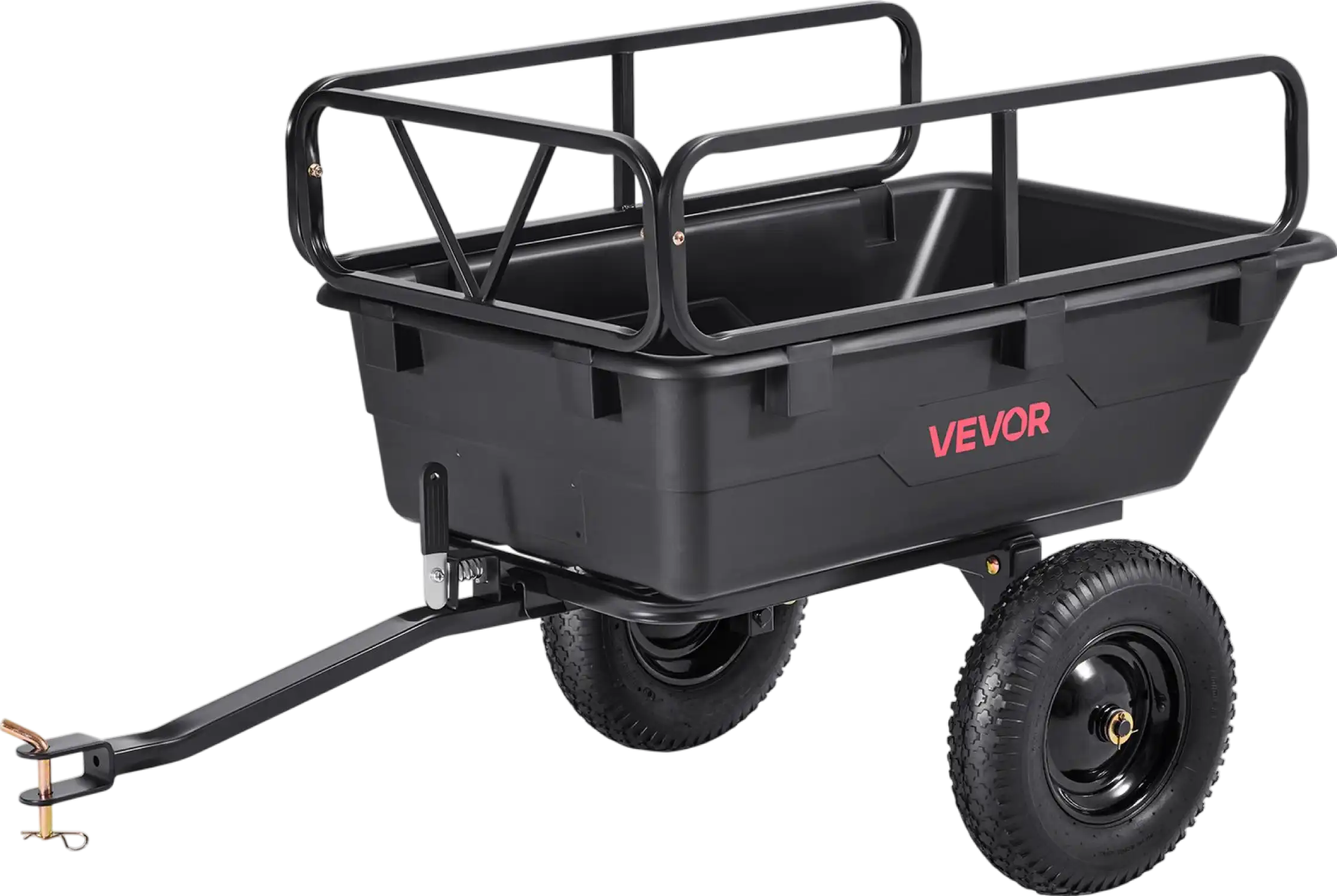 Vevor Plastic Dump Trailer 10 Cu Ft 500 lb Capacity Tow Behind for ATV Mower New