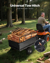 Vevor Steel Dump Cart 17 Cu Ft Heavy Duty 600 Lbs Capacity Tow Behind for ATV UTV Tractors New