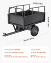 Vevor Steel Dump Cart 17 Cu Ft Heavy Duty 600 Lbs Capacity Tow Behind for ATV UTV Tractors New