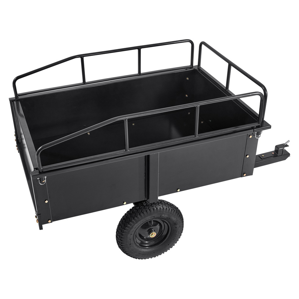 Vevor BTC002C ATV Dump Trailer Cart 750 lbs 15 cu. ft. Capacity Removable Sides For Riding Lawn Motor New