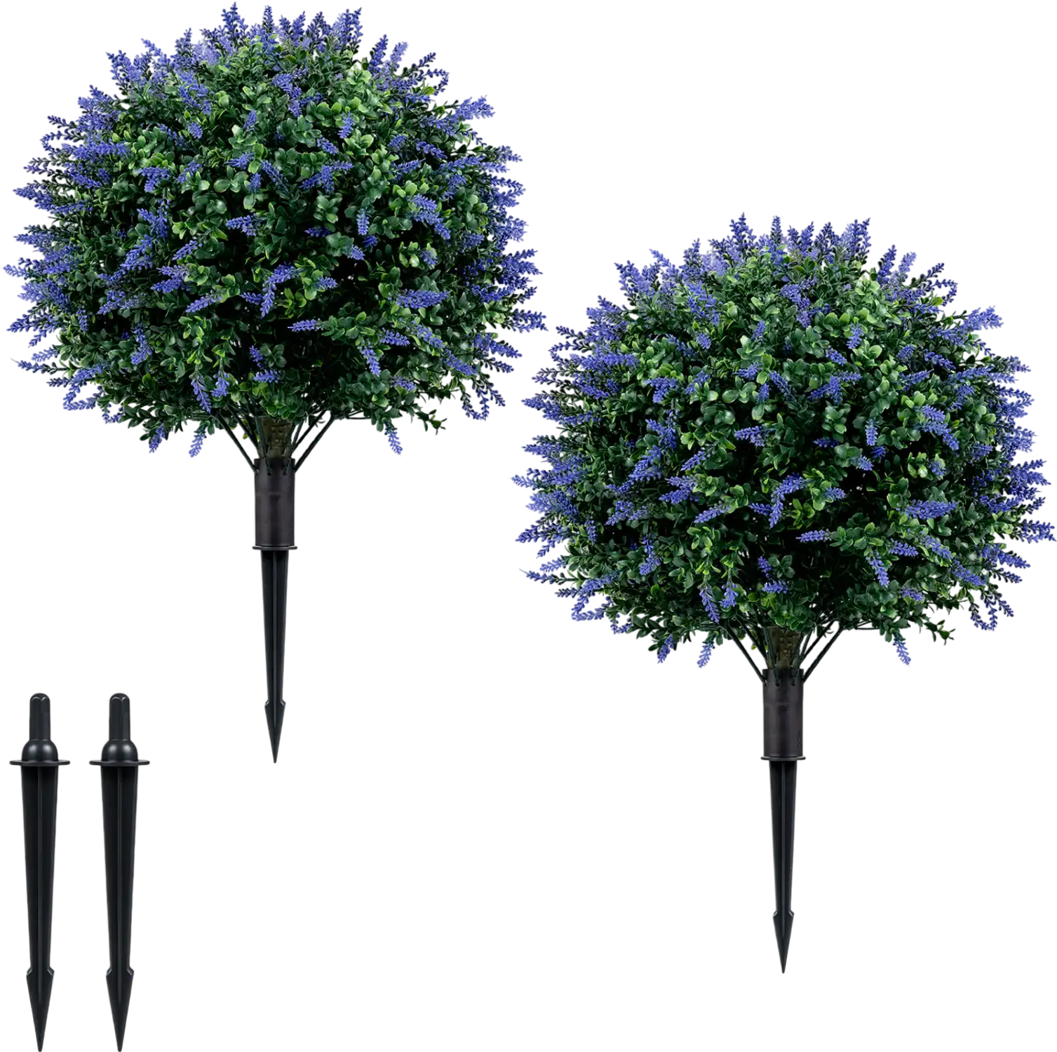 Costway Artificial Lavender Boxwood Topiary Ball Trees 2 Pack w/ Ground Spikes 25698231 New