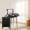 Vevor Makeup Train Case with Lock Lighted Mirror 4-Storage Trays Brush Holder and Swivel Wheels New