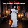 Halloween doll girl with shakeable head and posable arms, featuring glowing eyes and spooky sounds for thrilling scares.
