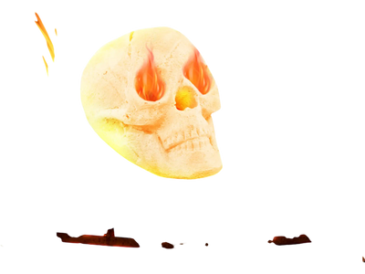 Costway Halloween Fire Pit Skull Decoration Beige 35876124 New