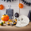 Realistic beige ceramic fibre skull decoration for Halloween, perfect for creating a spooky ambiance at parties or.