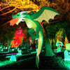 Hanging 5-foot Halloween inflatable dragon with vibrant colors, perfect for outdoor yard decoration.